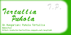 tertullia puhola business card